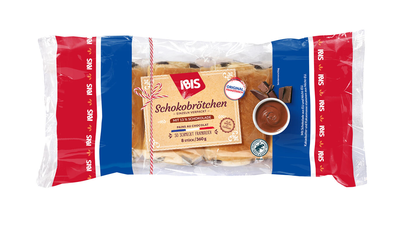 Produktabbildung der IBIS Schokobrötchen Verpackung