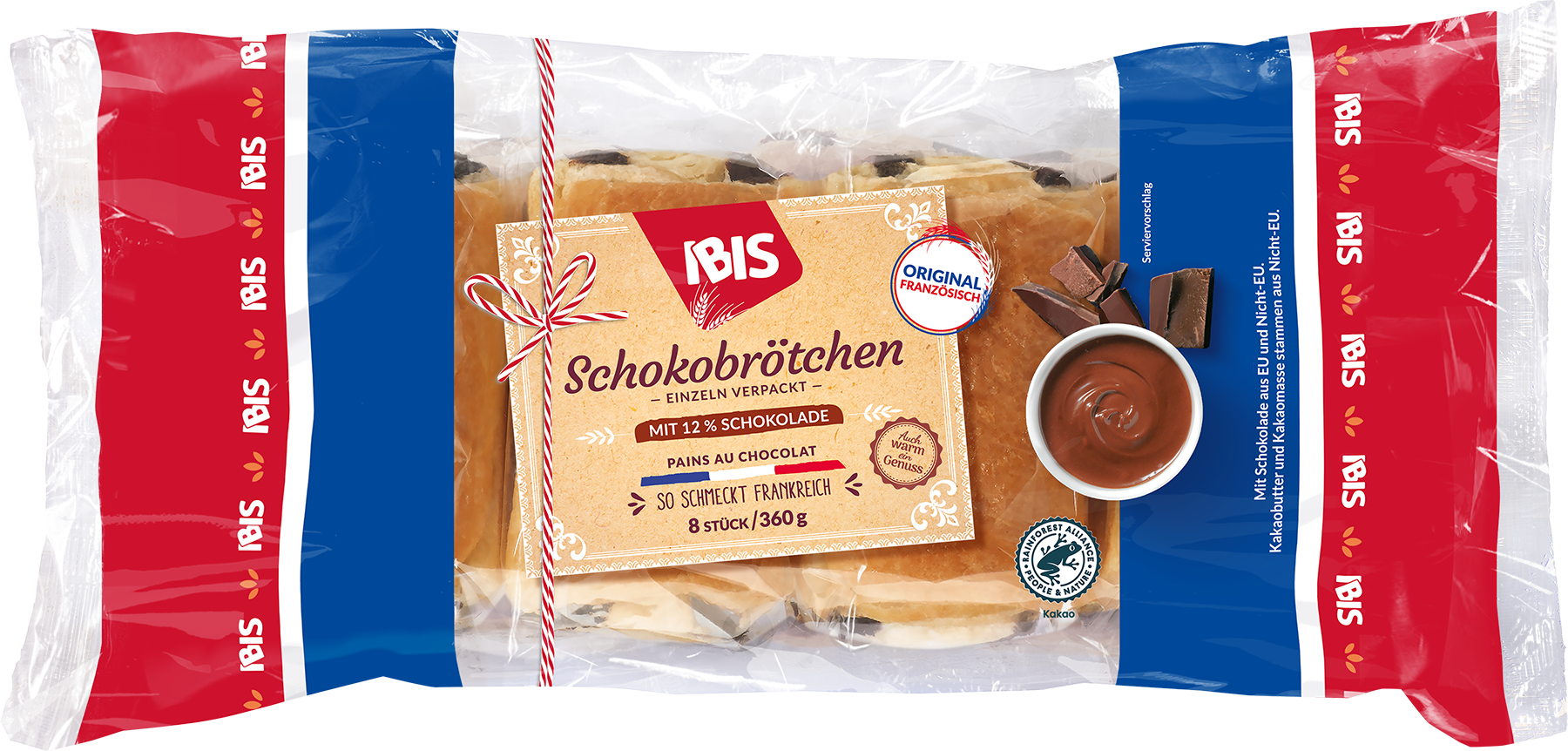 Produktabbildung der IBIS Schokobrötchen Verpackung