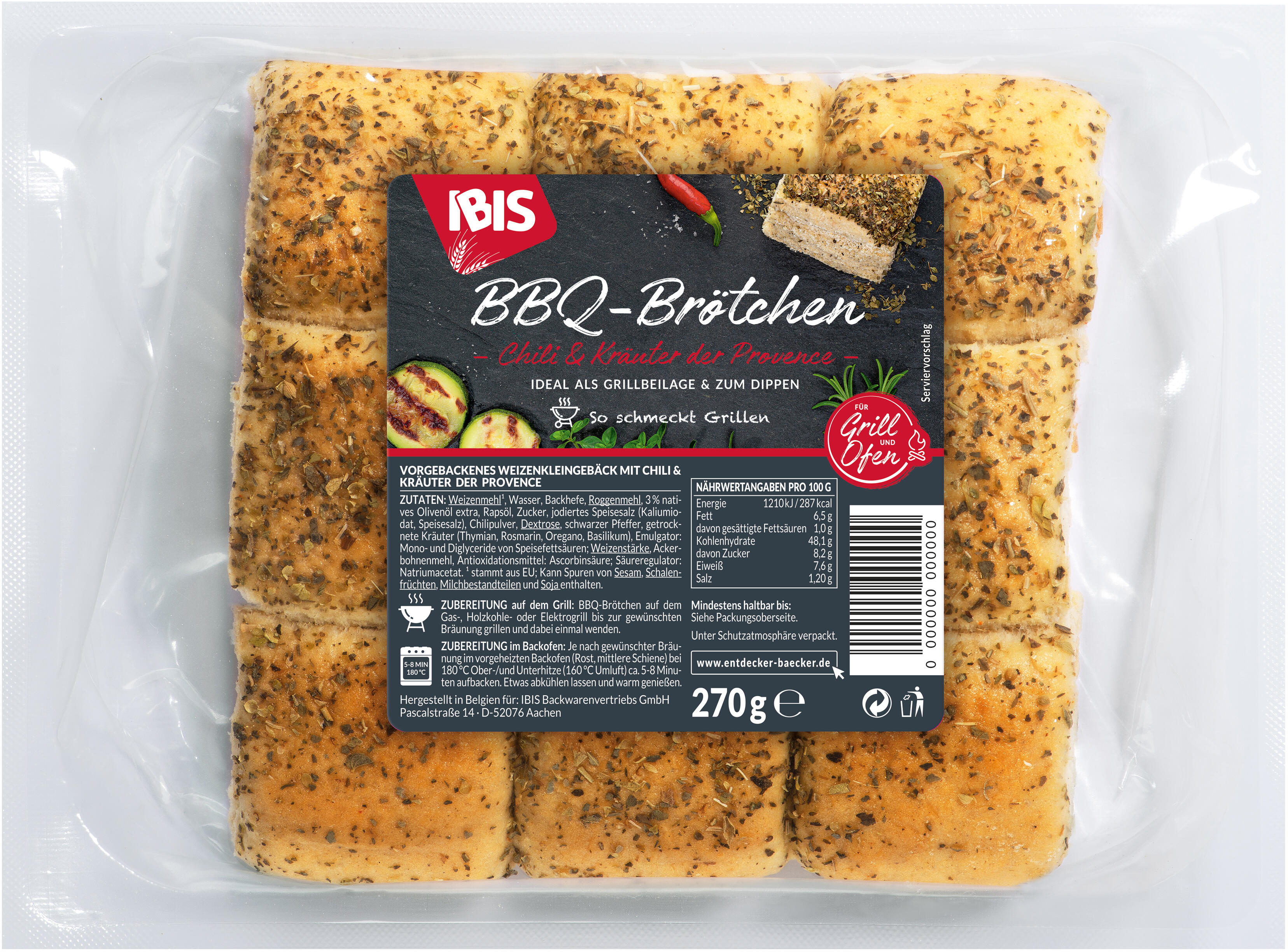 Packshot BBQ Brötchen Chili & Kräuter der Provence