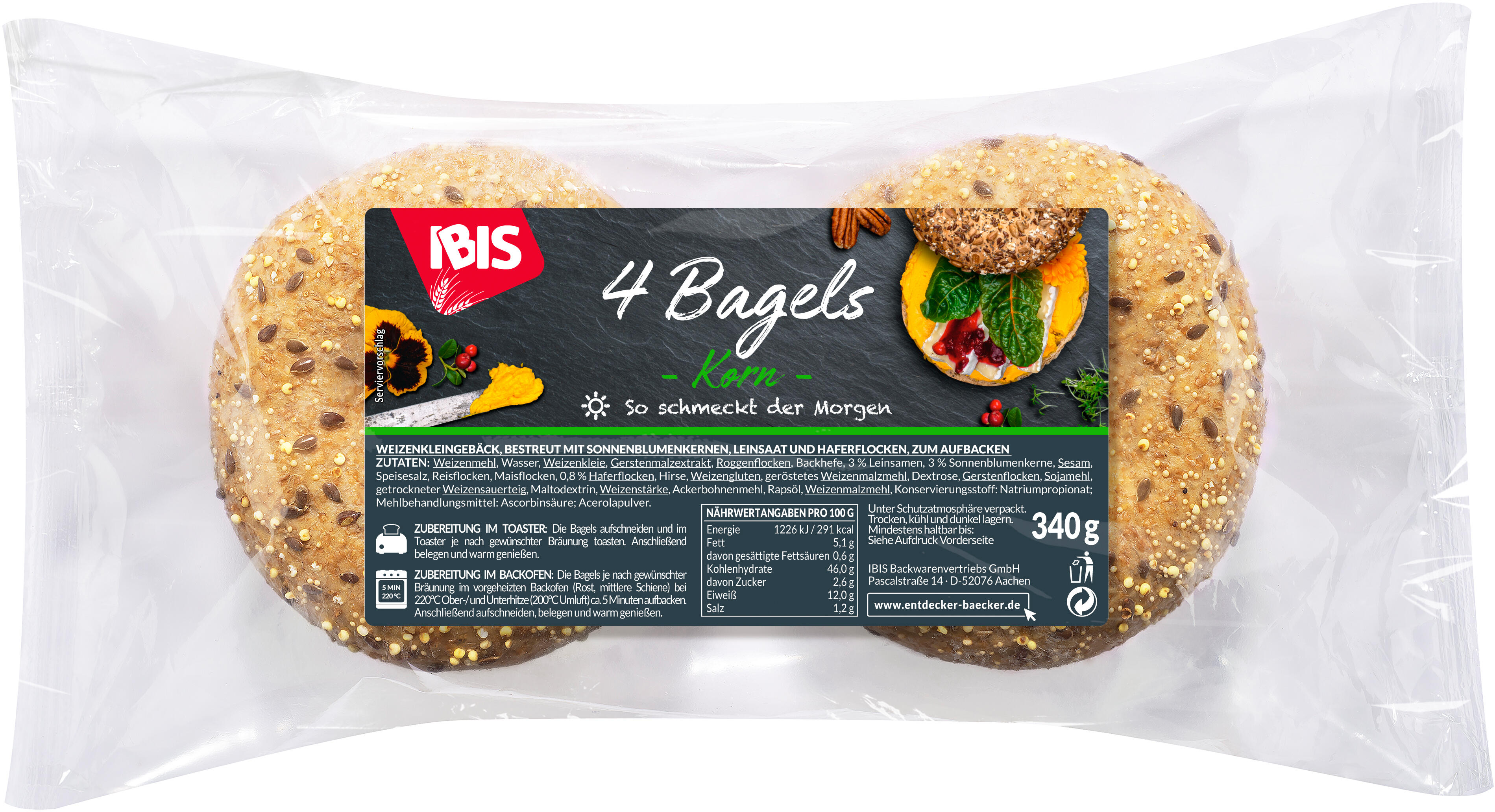 Packshot Bagels Korn