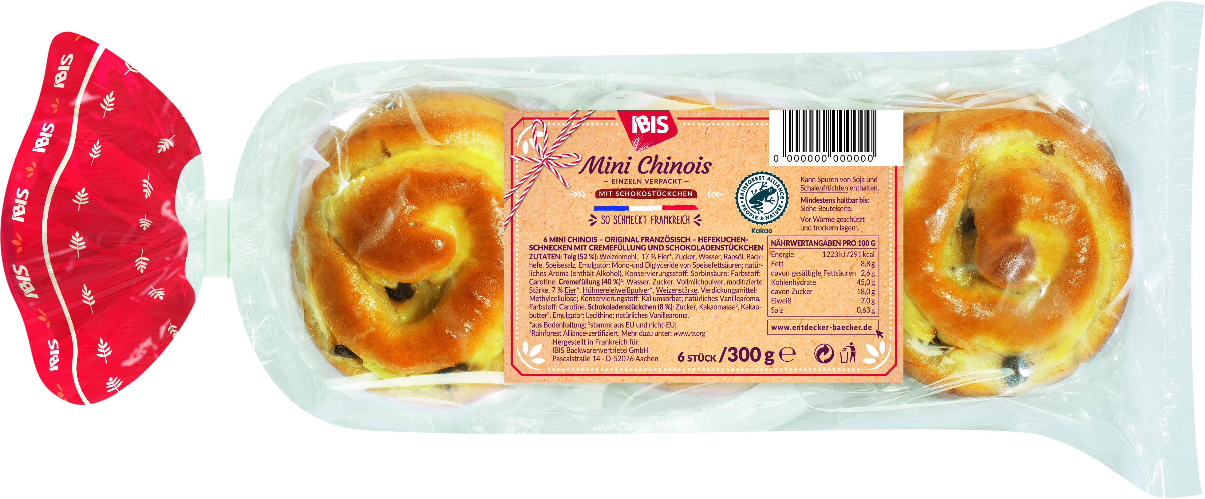 Packung IBIS Mini Chinois mit Schokostückchen