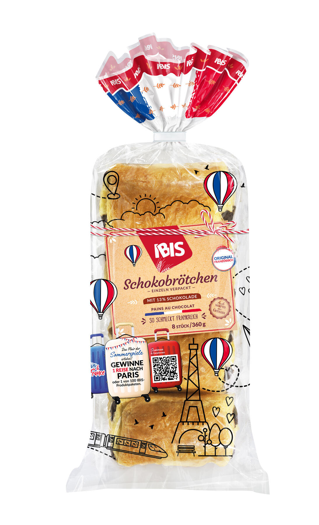 IBIS Schokobroetchen im Verpackungsdesign zum Sommerspiele Gewinnspiel