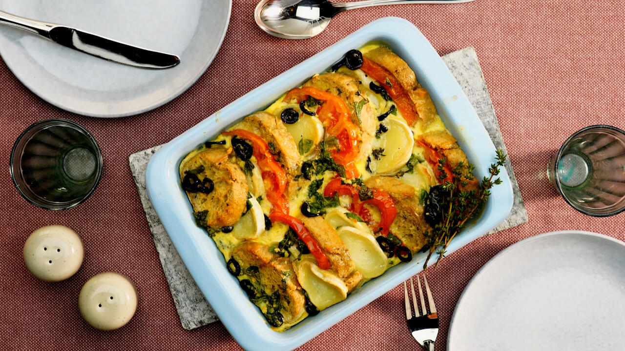 Rezeptname: Vegetarischer Brotauflauf „provençale“