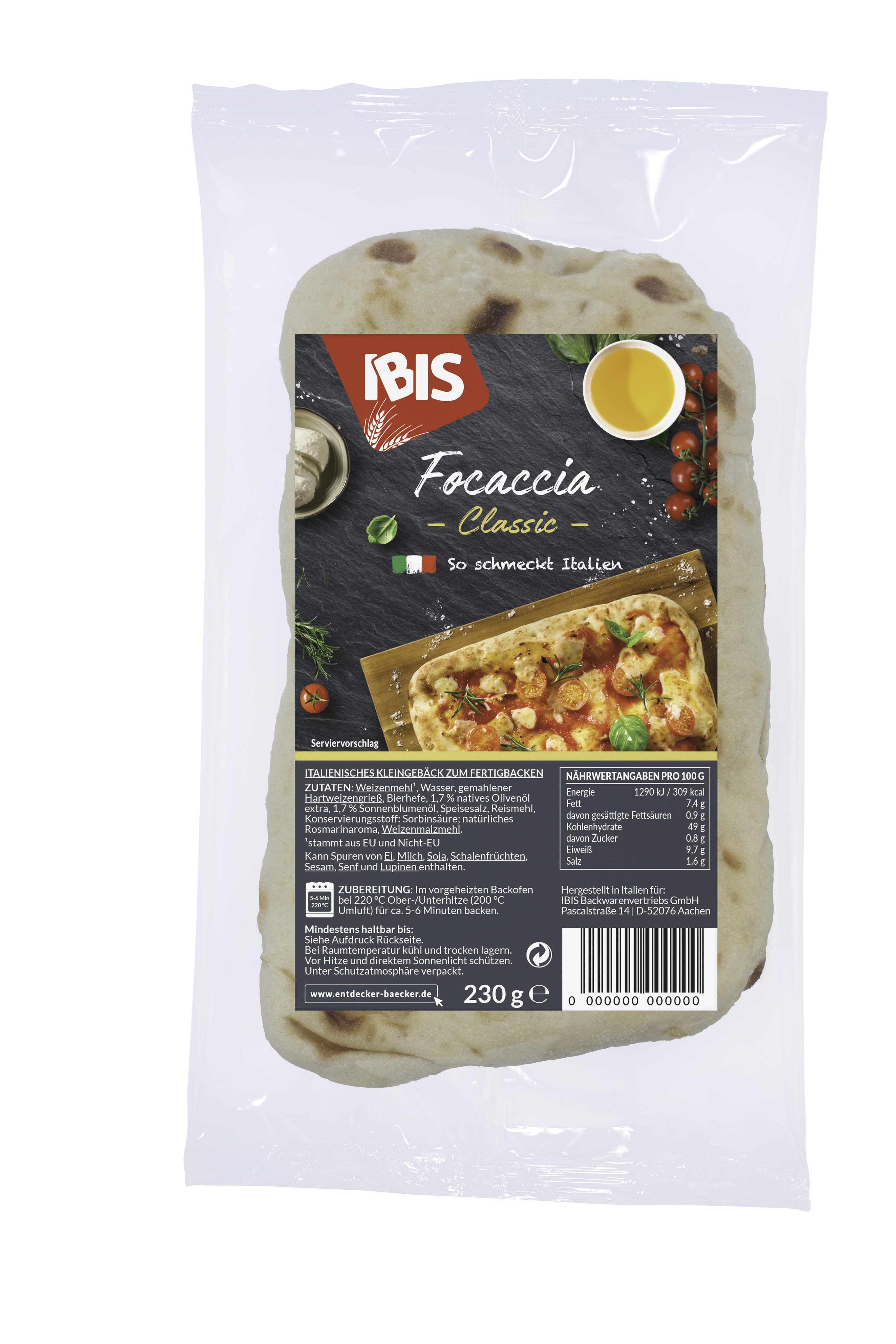 Focaccia Packshotsimulation